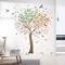 Colorful Large Tree Wall Stickers Tree with Flower Birds Peel and Stick Wall Art Decals(Multi)